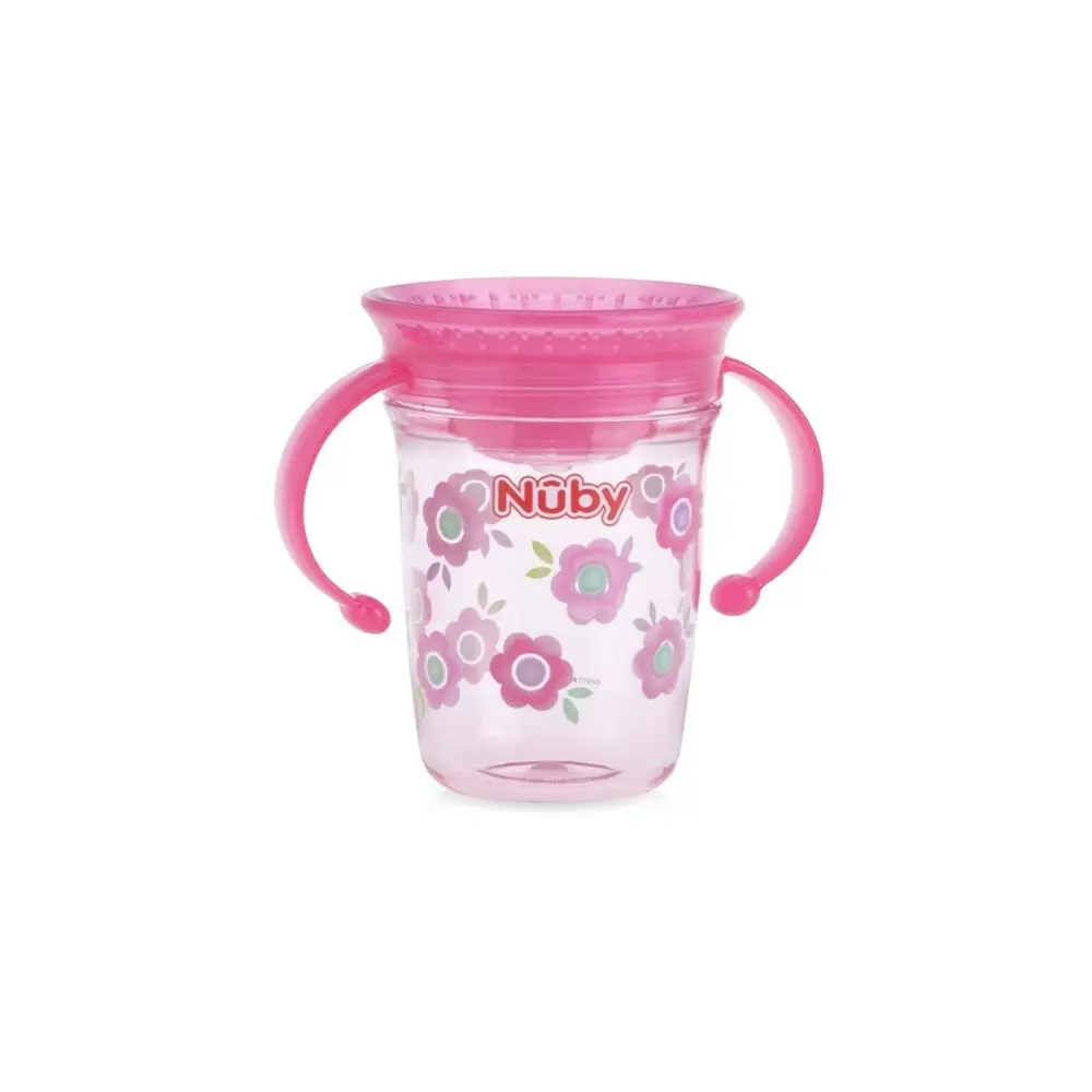 Nuby Tritan Twin 360 No Spill Baby Wonder Drinking Cup 240ml 6m+ Assorted