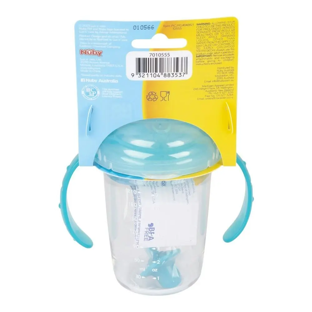 Nuby Tritan Spout Drinking Cup w/ Handles & 360 Straw 240ml 3m+ Assorted