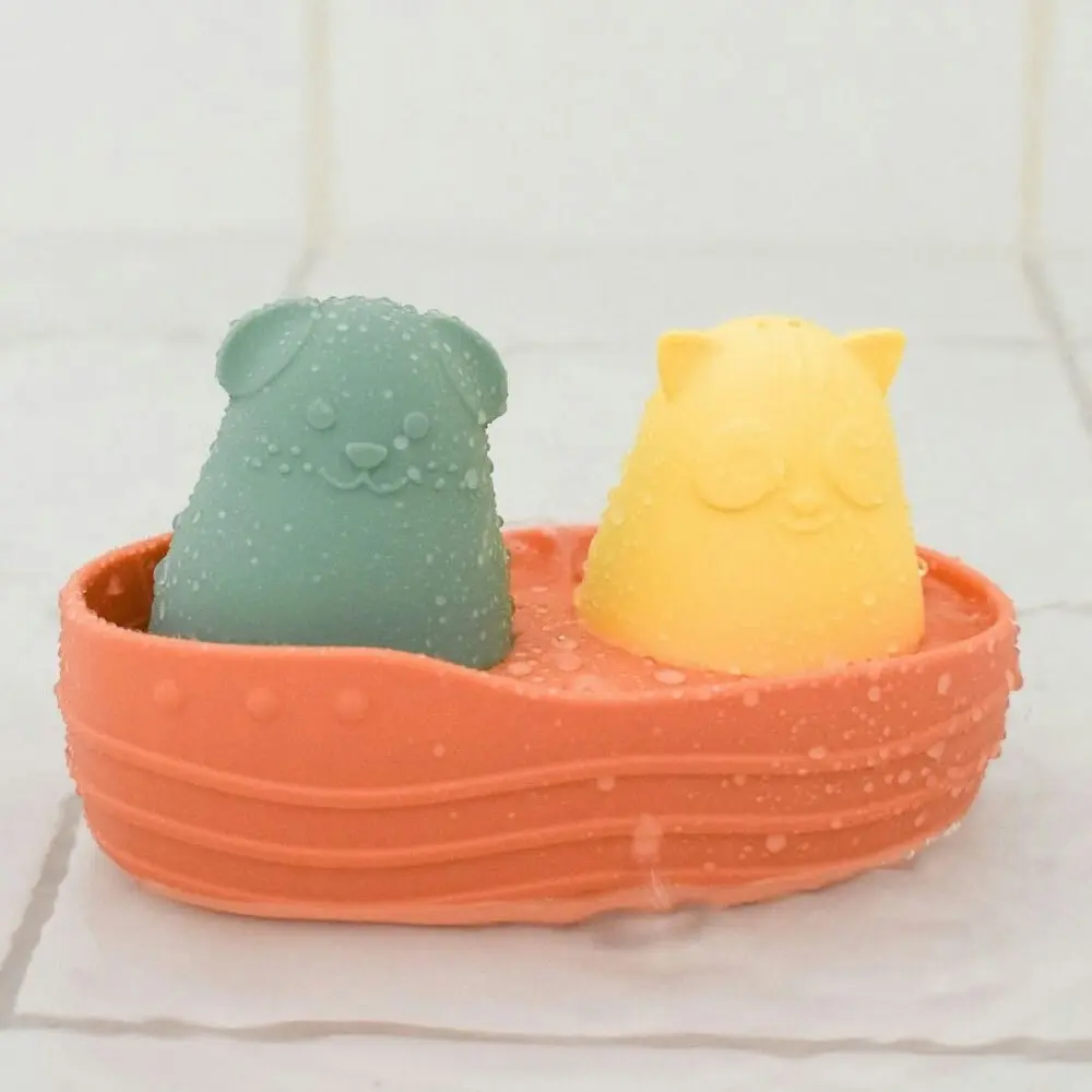 Koala Dream Silicone Kids/Childrens Cat And Dog Bath Boat Toy Orange 6M+