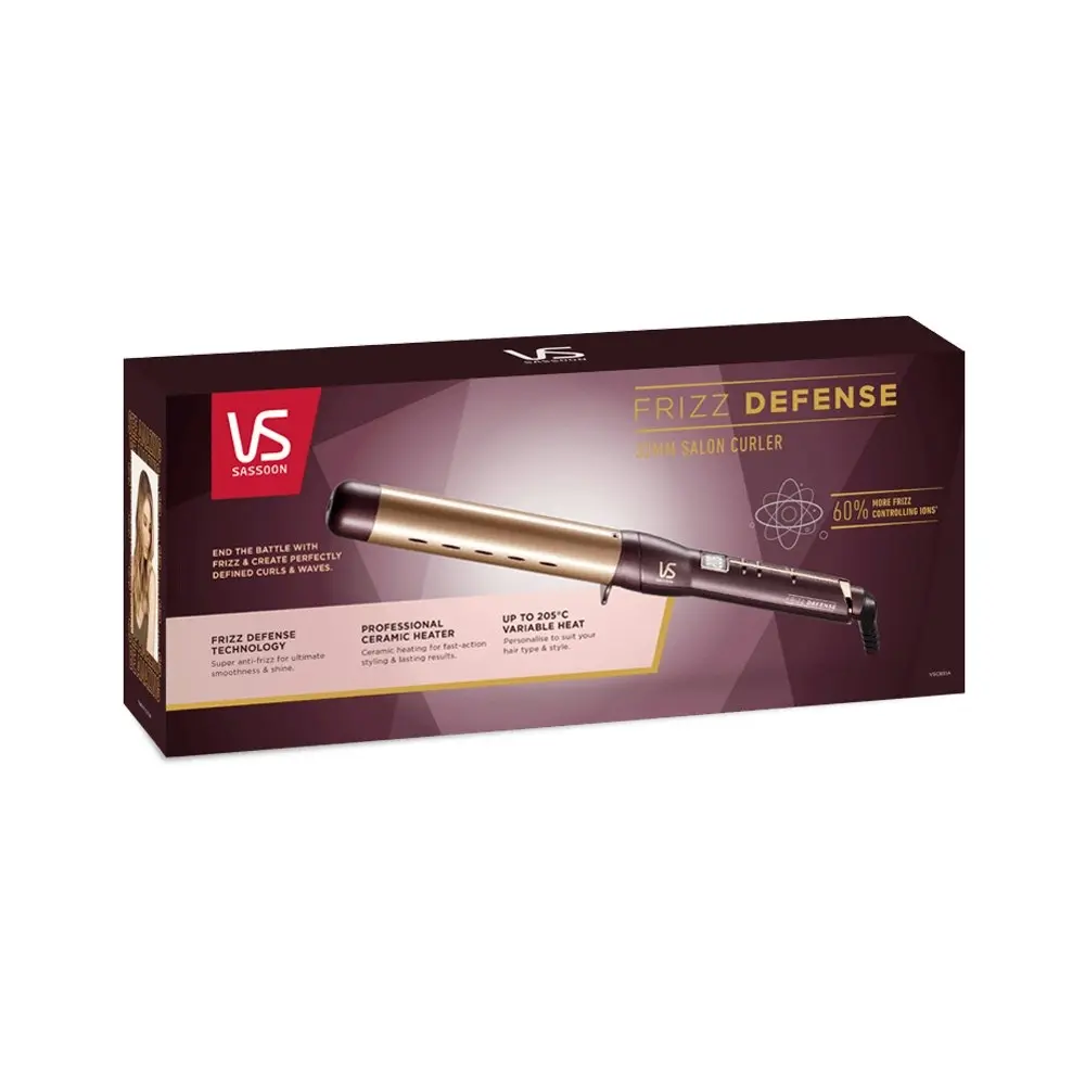 VS Sassoon Frizz Defense 32mm Salon Electric Barrel Hair Curler/Styler Brown