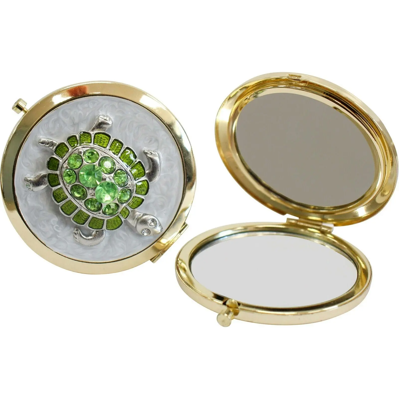 2x LVD 7cm Metal Compact Makeup Mirror Pocket Cosmetic Round Horizon Turtle