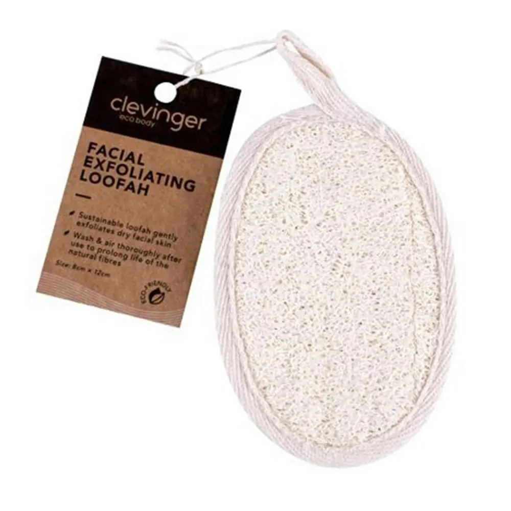 6x Clevinger Eco Oval Facial Exfoliating Body Shower Cleansing Loofah 8x12cm