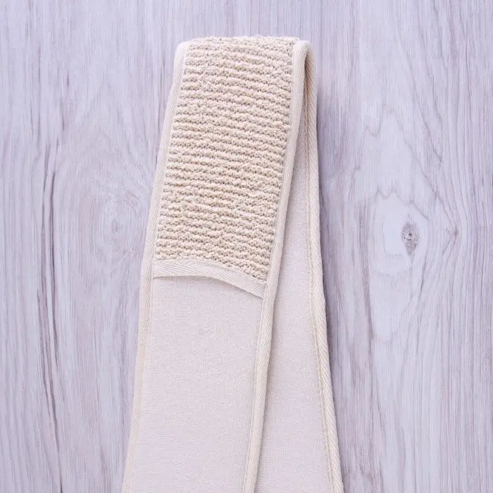 3x Clevinger Eco Double Sided Cotton/Hemp & Sponge Back Scrubber 8.5x69cm