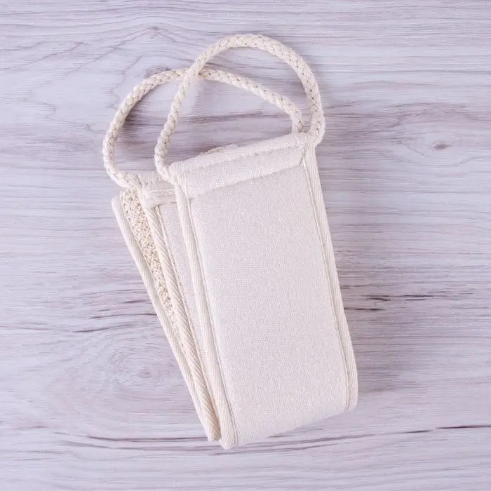 3x Clevinger Eco Double Sided Cotton/Hemp & Sponge Back Scrubber 8.5x69cm