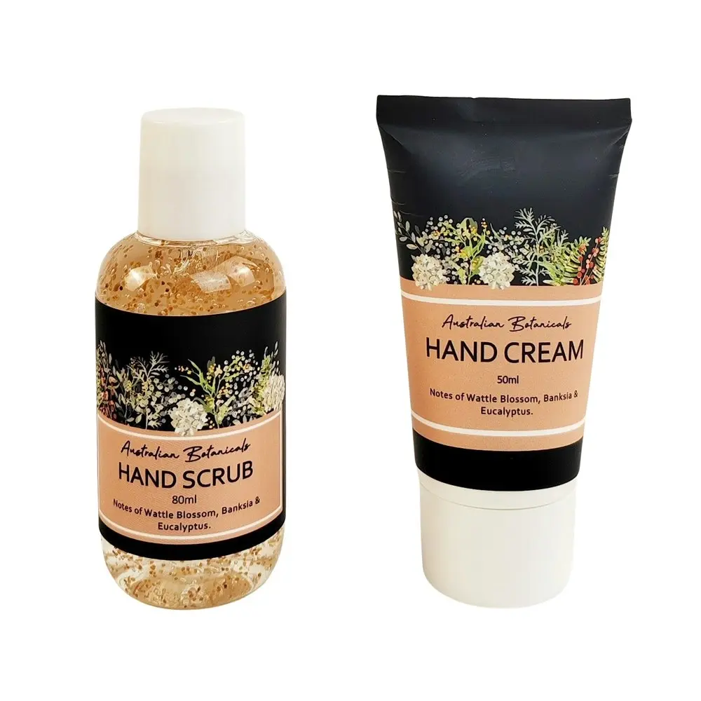 2x 2pc Urban Evie Floral 80ml Hand Scrub & 50ml Cream Care Moisturising Set Navy