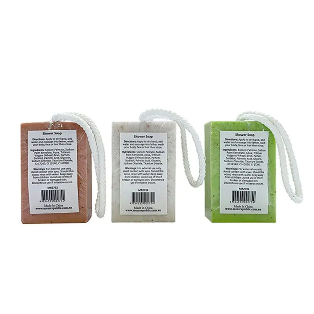 6pc Men's Republic Logo Soap-on-a-Rope Bergamot & Sandalwood Body Bar Soap