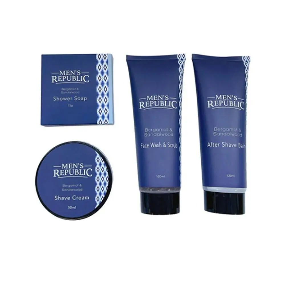 4pc Men's Republic Grooming Kit - Shave and Cleanse Gifting Travel Set