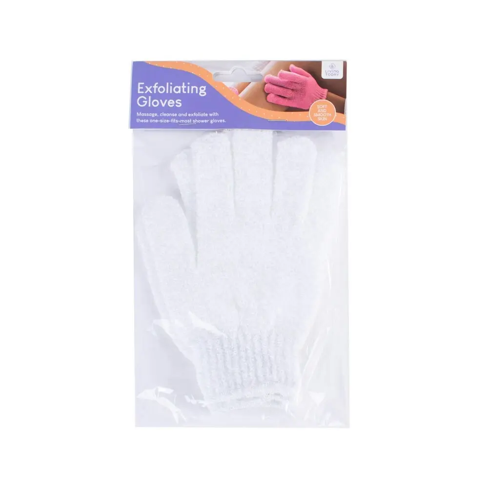 6PK Living Today Exfoliating Shower Body Cleaning Hand Scrub Gloves Assorted