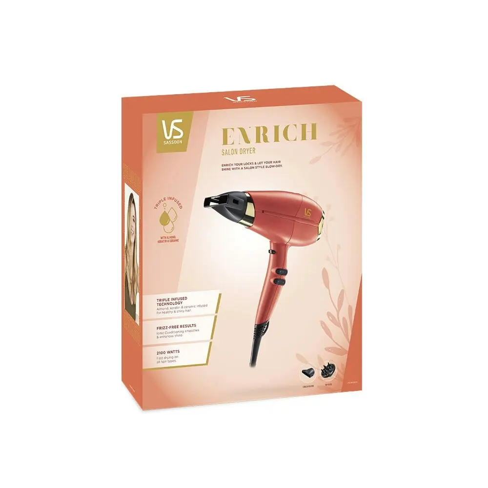 VS Sassoon Electric Enrich Salon Grade Hair Dryer Hot Styling Tool 2100W