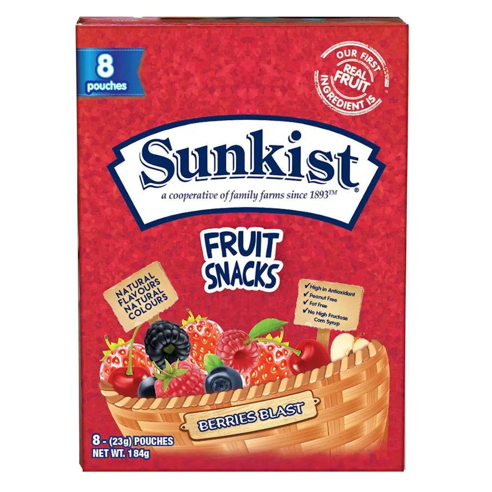 16x Sunkist Berries Blast 23g Flavour Chewy Confectionery Candy/Sweets/Lolly