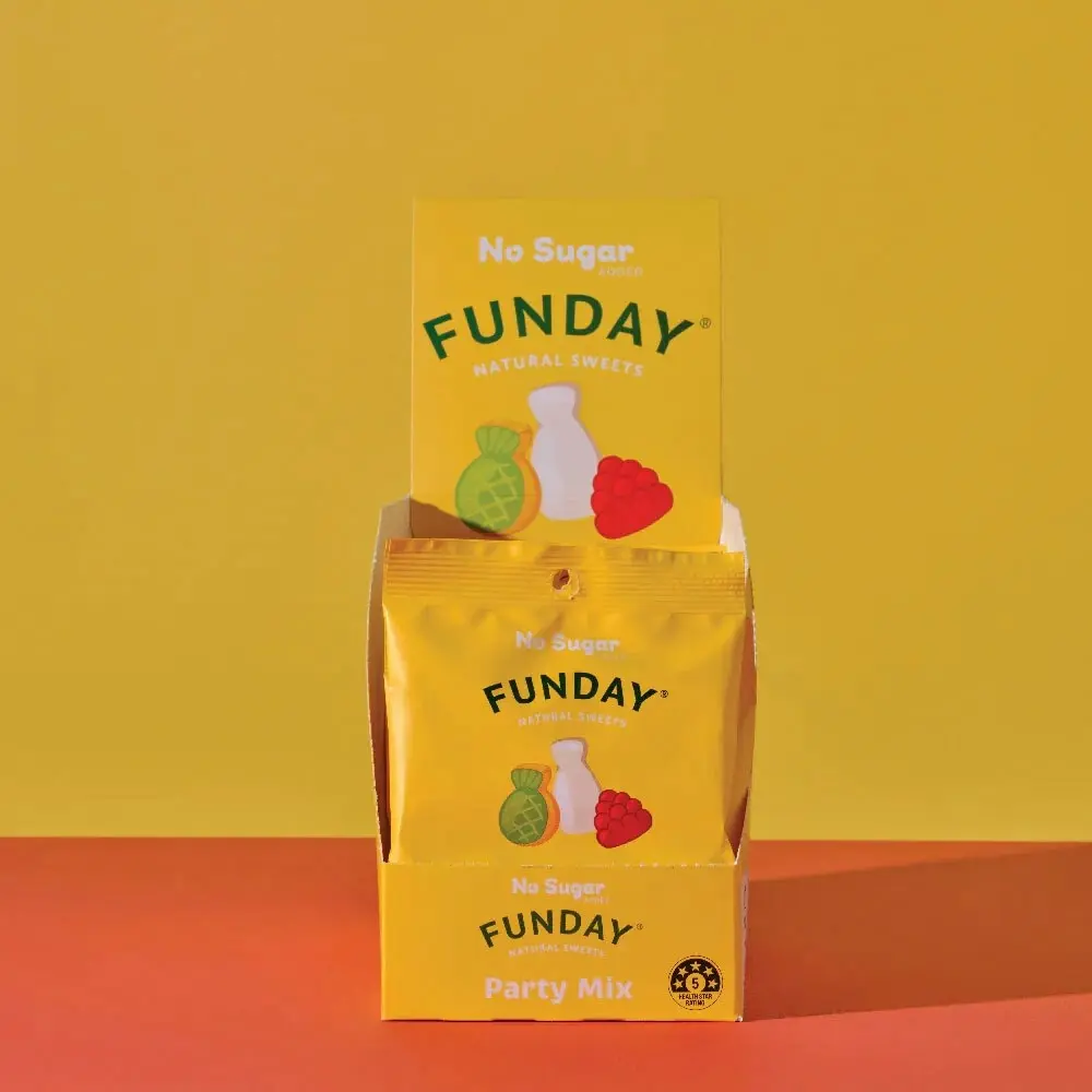 12pc Funday 50g Natural Sweets Party Lolly/Candy/Sweets Mix No Sugar Added