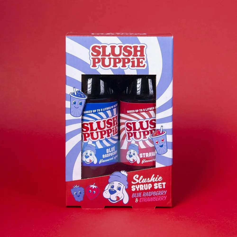 2pc Fizz Creations 500ml Slush Puppie Syrups Blue Raspberry & Strawberry Set