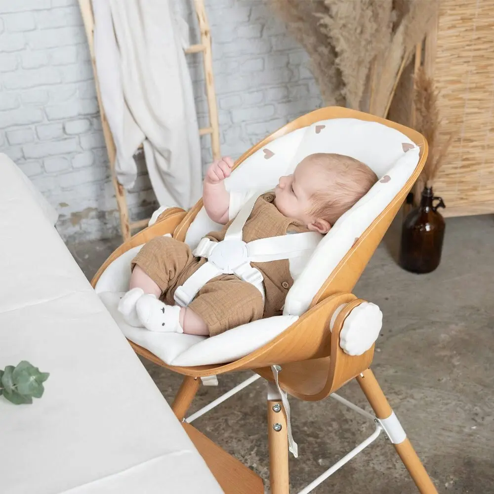 Childhome Newborn Baby Seat w/Belt 0-6m for Highchair Evolu 2 Natural/White