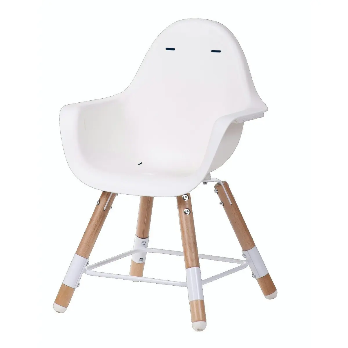 Childhome Evolu 2 High Chair Seat Feeding w/ Foot Rest Baby/Toddler 6m-6y White