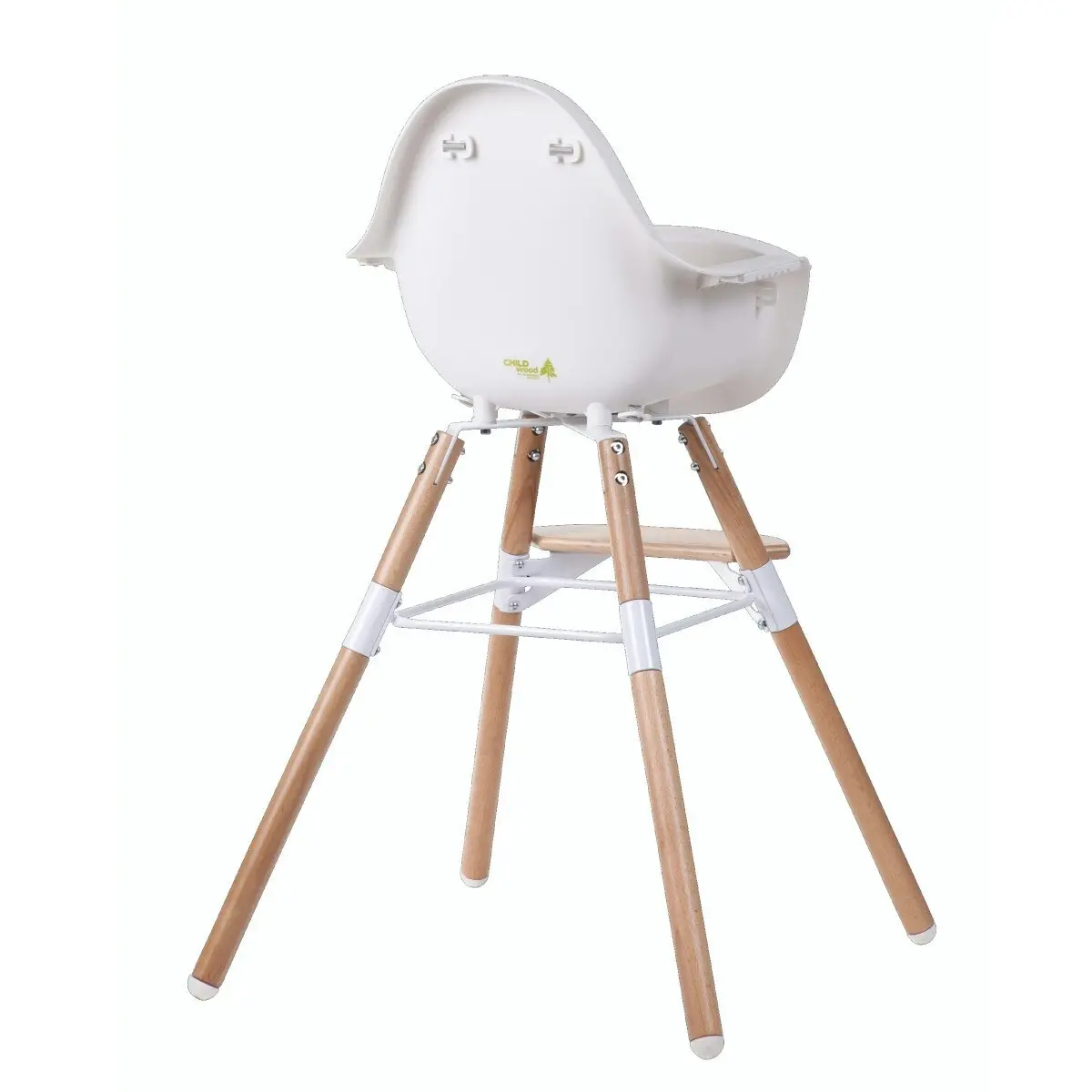 Childhome Evolu 2 High Chair Seat Feeding w/ Foot Rest Baby/Toddler 6m-6y White