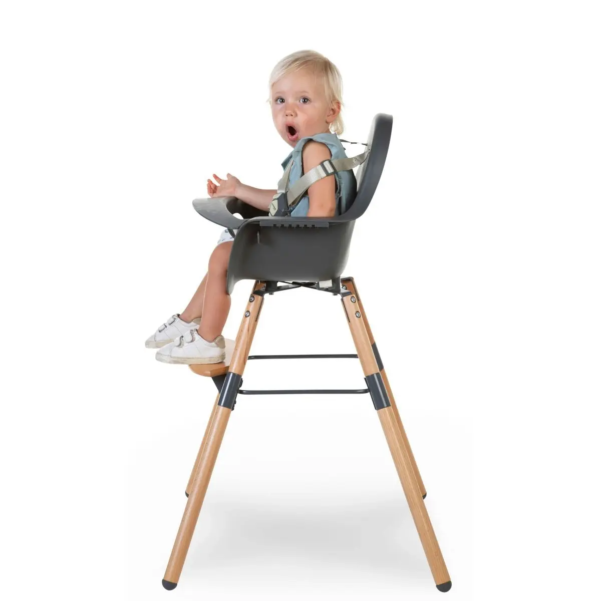 Childhome Evolu 2 High Chair Feeding w/ Foot Rest Baby/Toddler 6m-6y Anthracite