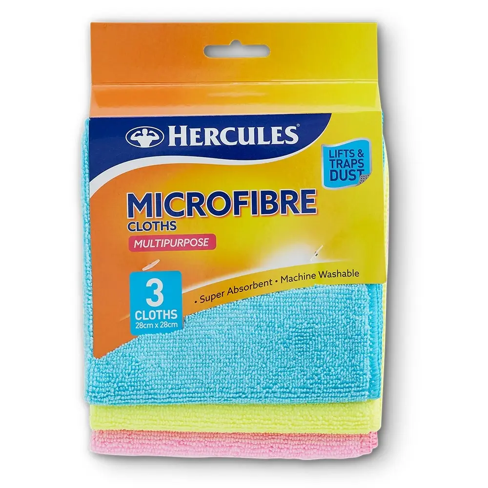 9pc Hercules Multi Purpose Microfiber Cloths Soft Cleaning Drying Washable Cloth