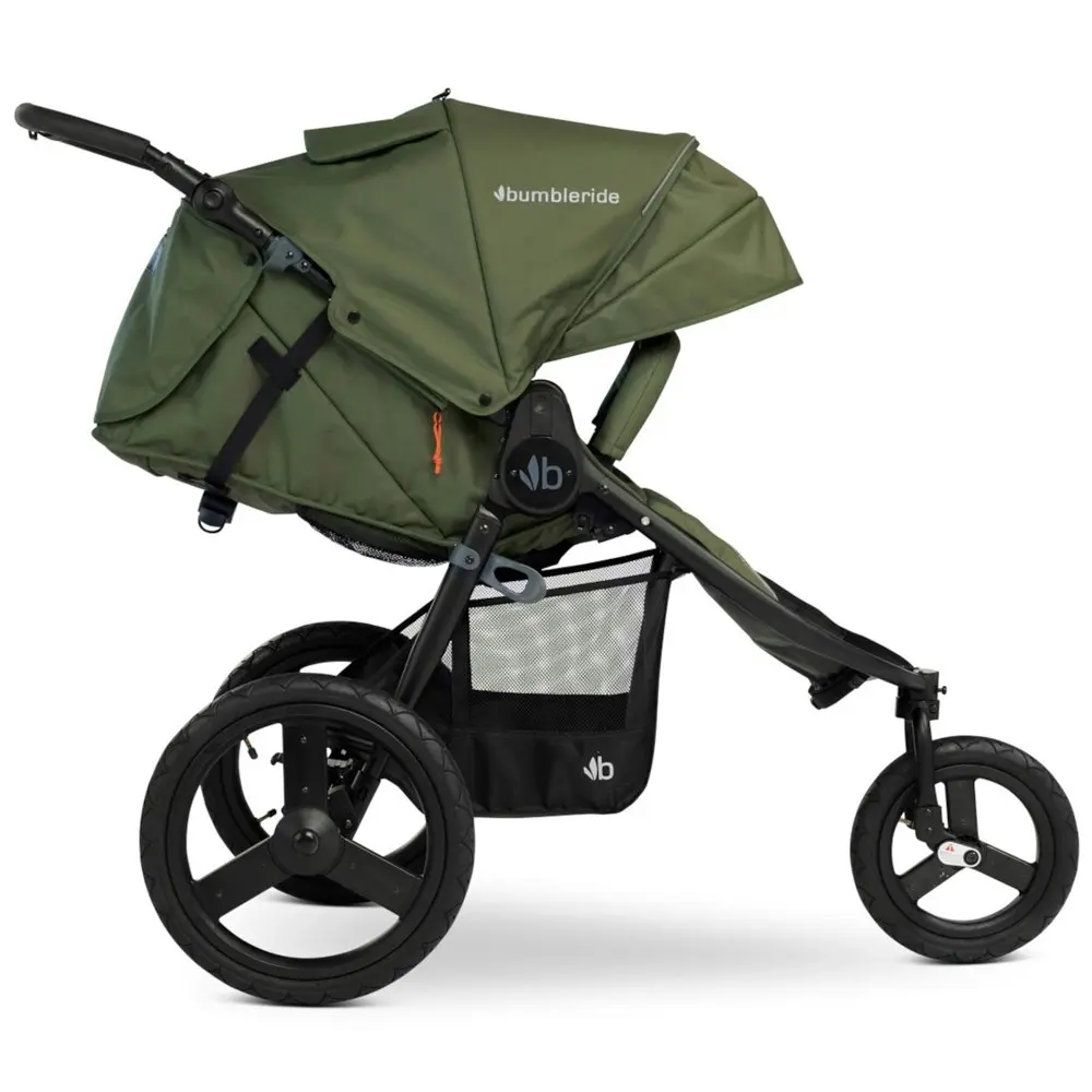 Bumbleride Speed Baby/Infant Pram/Stroller Long Footwell w/ Air Pump Olive 6m+