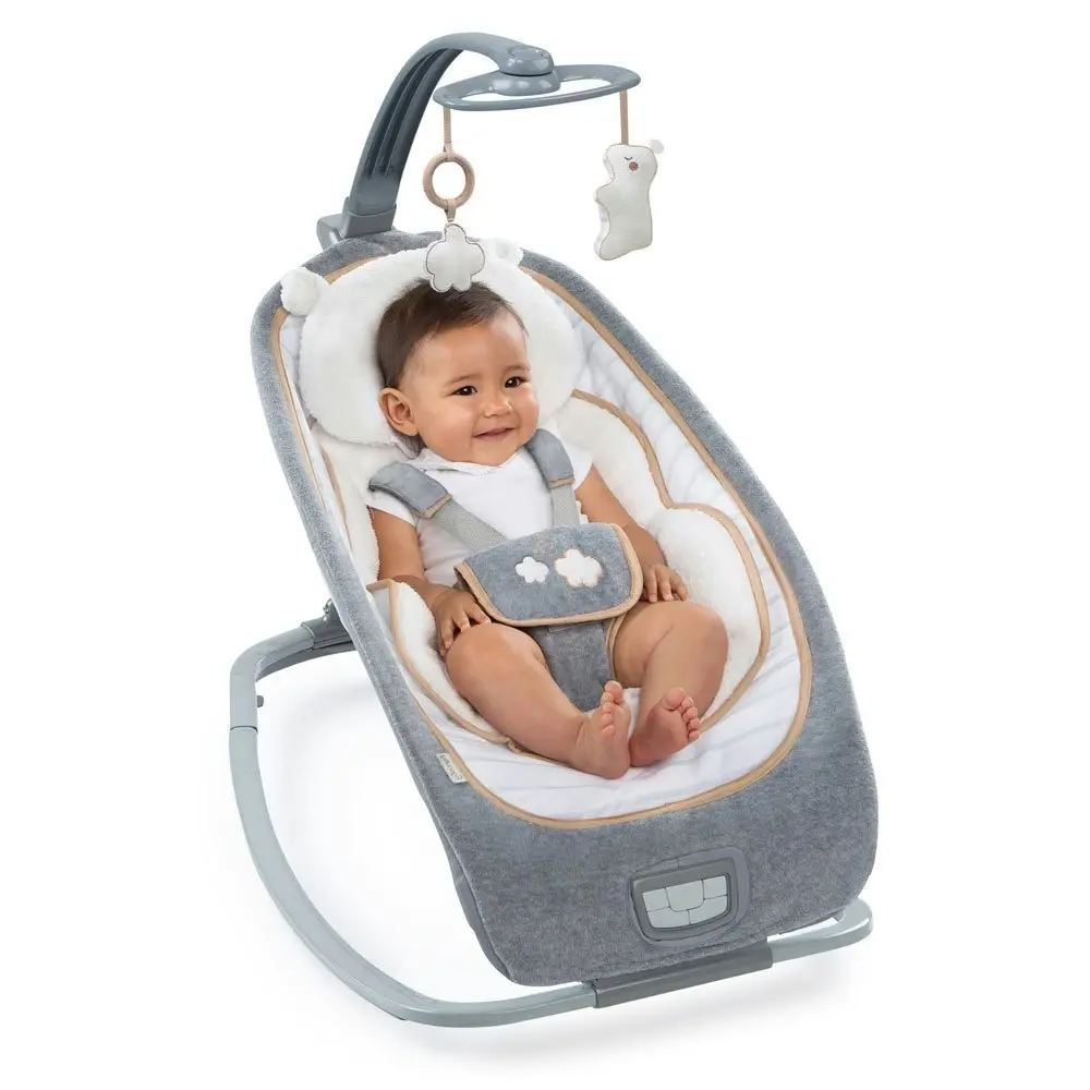 Ingenuity Boutique Rocking Seat/Chair Bouncer for Baby/Newborn Bella Teddy Grey