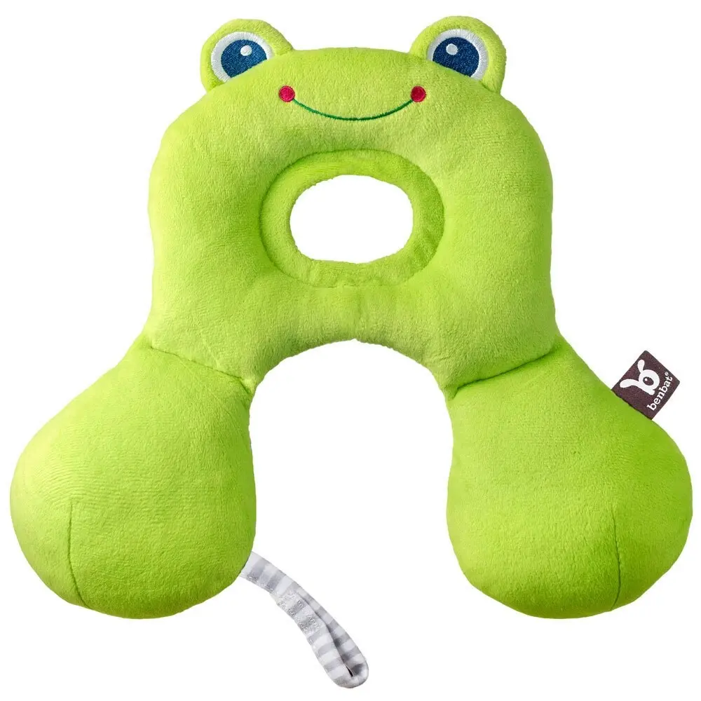 2PK Benbat Total Support Car Seat Headrest Head/Neck Travel Baby Pillow Frog GRN