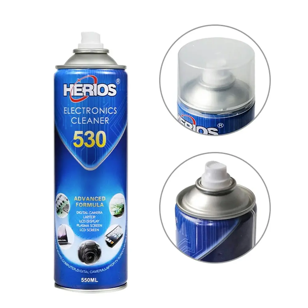 2PK Herios 550ml Electronic Cleaner Camera/Laptop Connector Cleaning Can Spray