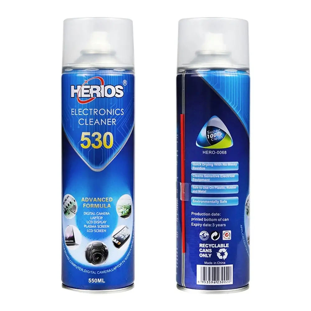 2PK Herios 550ml Electronic Cleaner Camera/Laptop Connector Cleaning Can Spray