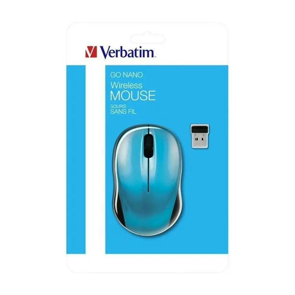 Verbatim Go Nano Wireless Bluetooth Light Weight Portable Battery Mouse Blue