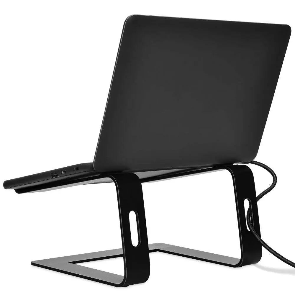 Bonelk Aluminium Elevate Stance Riser Laptop Stand Holder w/ Cable Holes Black