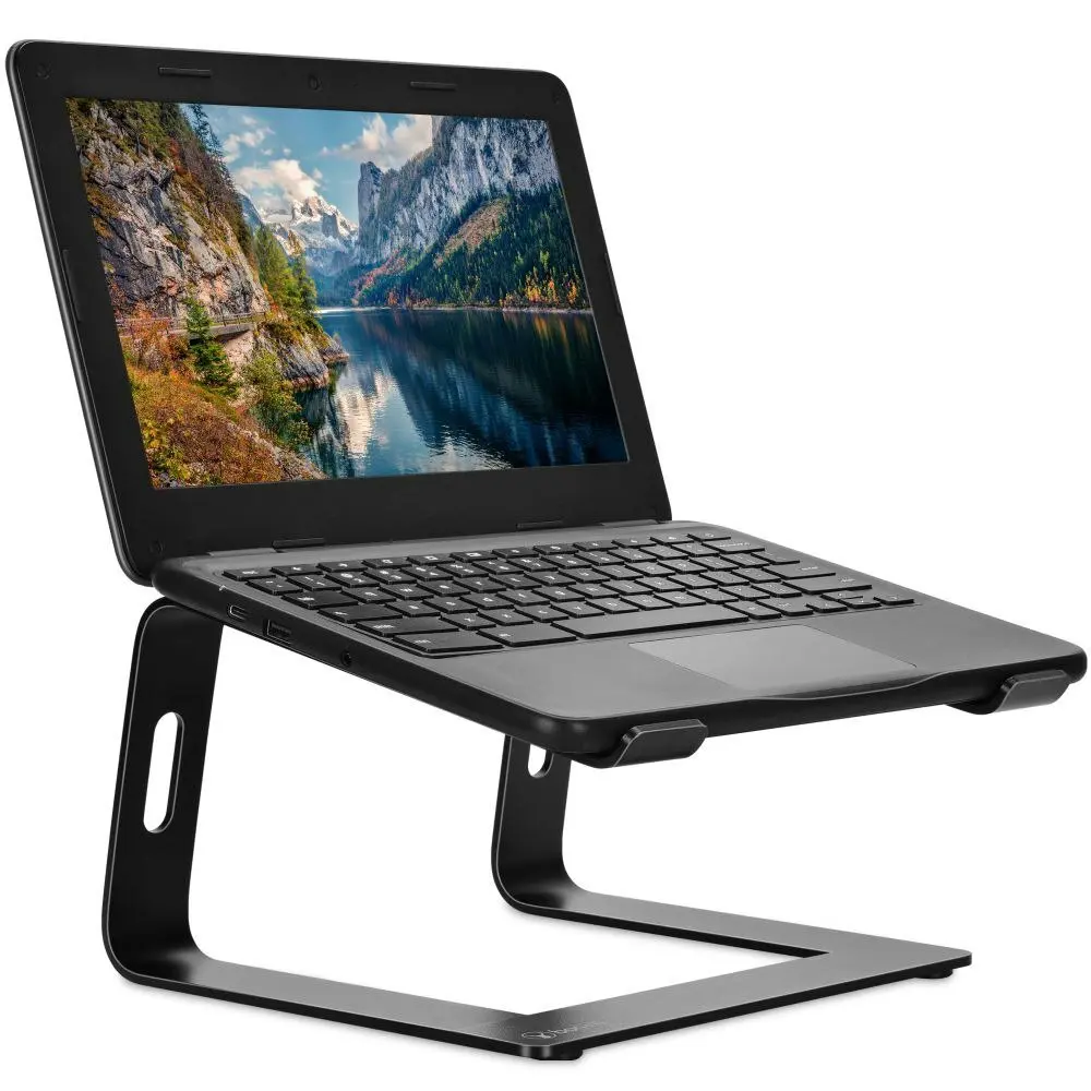 Bonelk Aluminium Elevate Stance Riser Laptop Stand Holder w/ Cable Holes Black