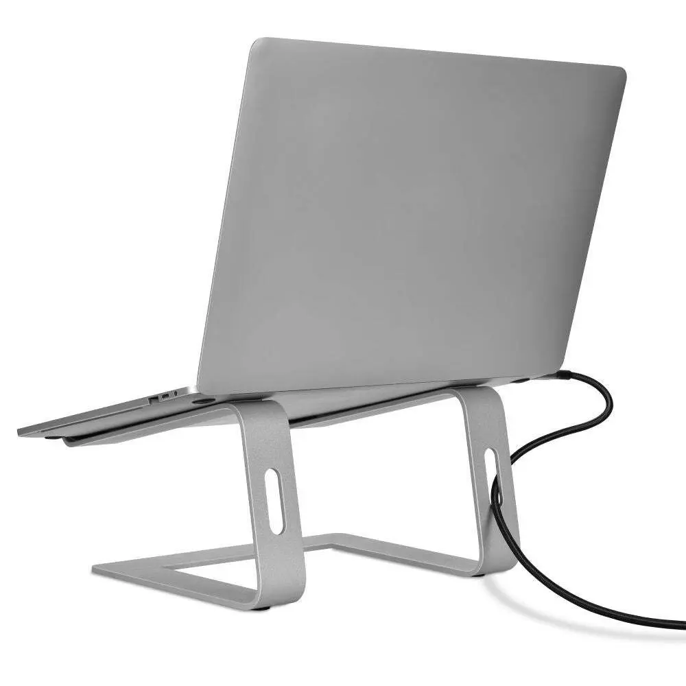 Bonelk Aluminium Elevate Stance Riser Laptop Stand Holder w/ Cable Holes Silver