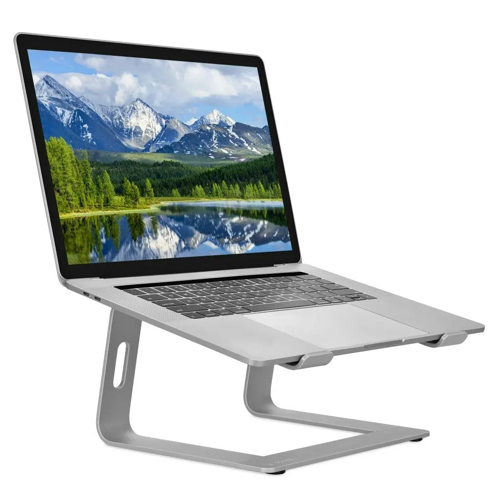 Bonelk Aluminium Elevate Stance Riser Laptop Stand Holder w/ Cable Holes Silver