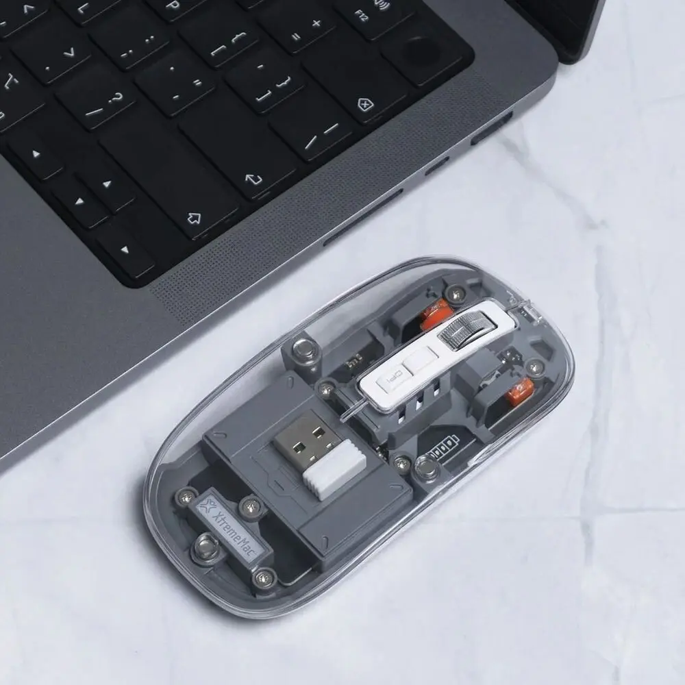 XtremeMac Multi-Connection Bluetooth Transparent Ergonomic Computer Mouse