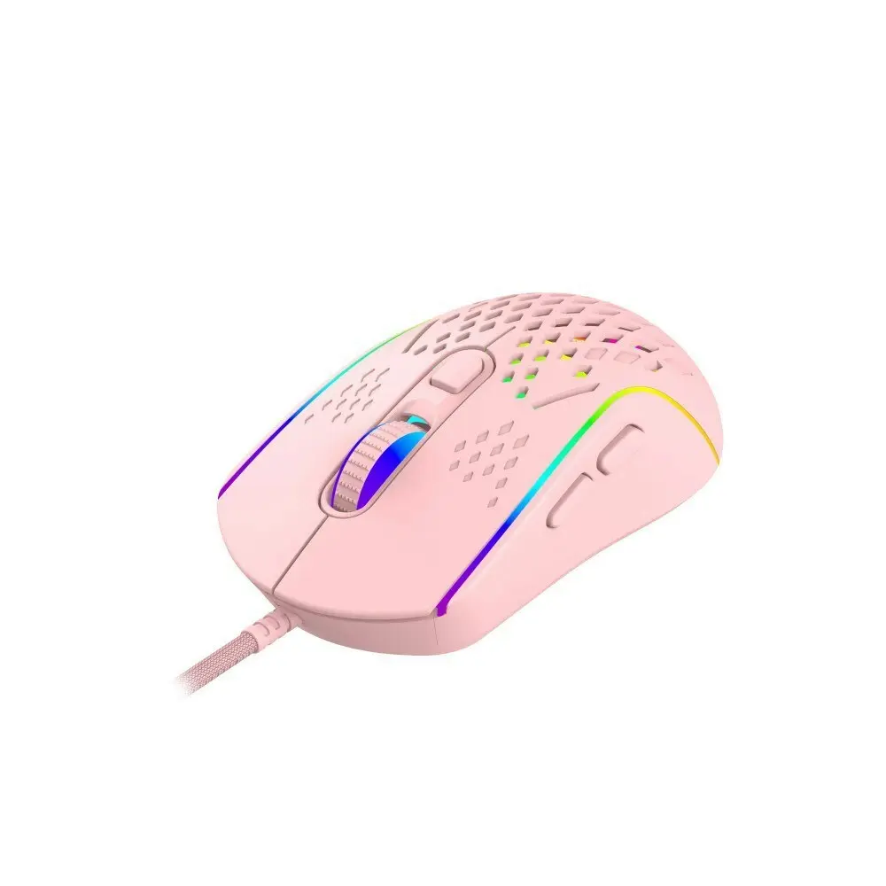 Laser Wired Gaming RGB LED Mouse 12800 DPI Optical For PC/Laptop Computer Pink