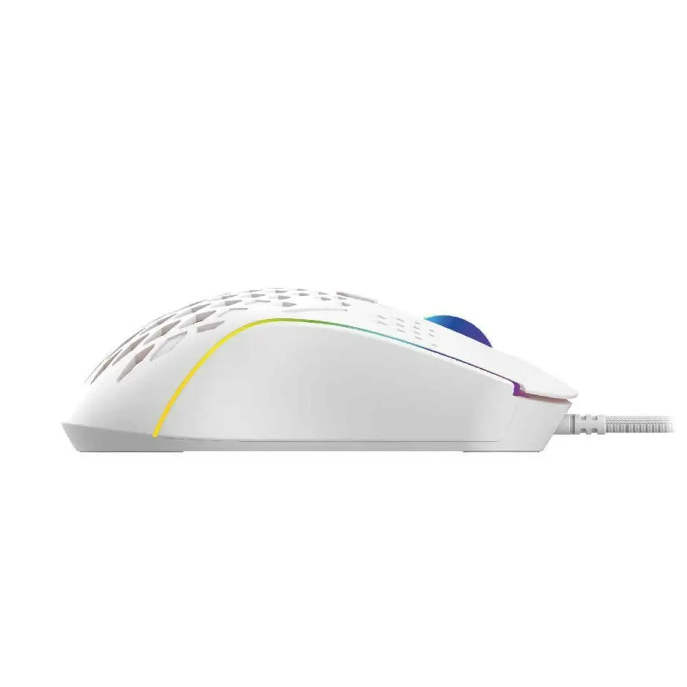 Laser Wired Gaming RGB LED Mouse 12800 DPI Optical For PC/Laptop Computer White