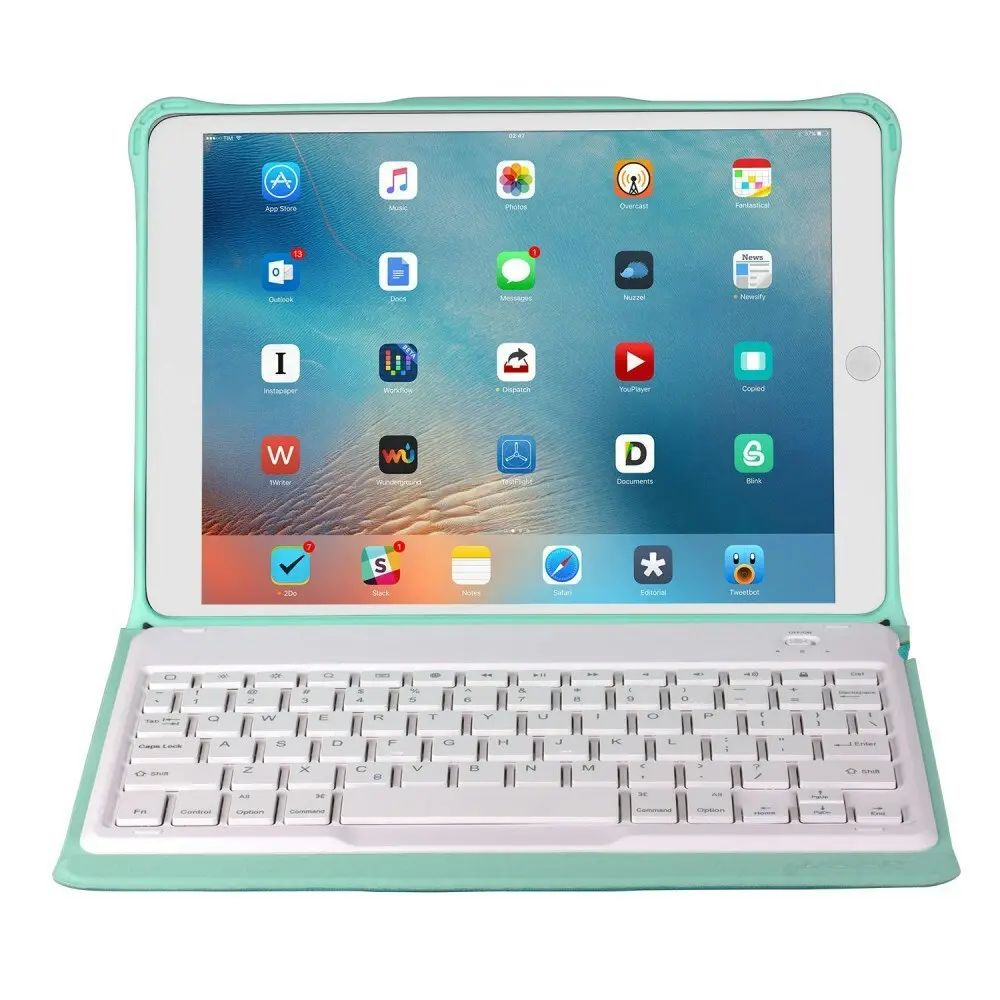 Laser Case Cover w/ Wireless Bluetooth Keyboard Detachable For iPad 10.2'' Green