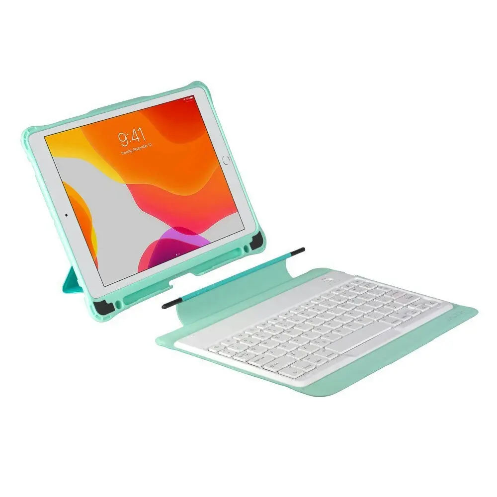 Laser Case Cover w/ Wireless Bluetooth Keyboard Detachable For iPad 10.2'' Green