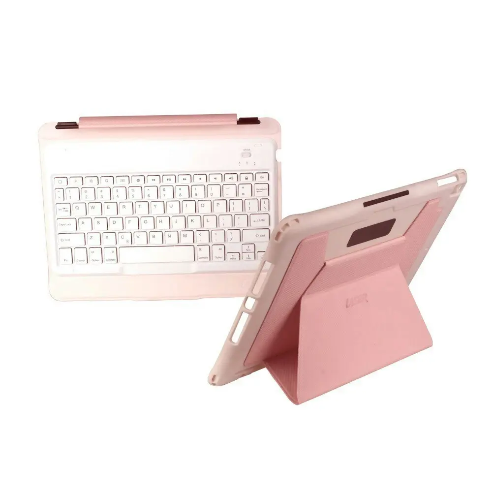 Laser Case Cover w/ Wireless Bluetooth Keyboard Detachable For iPad 10.2'' Pink