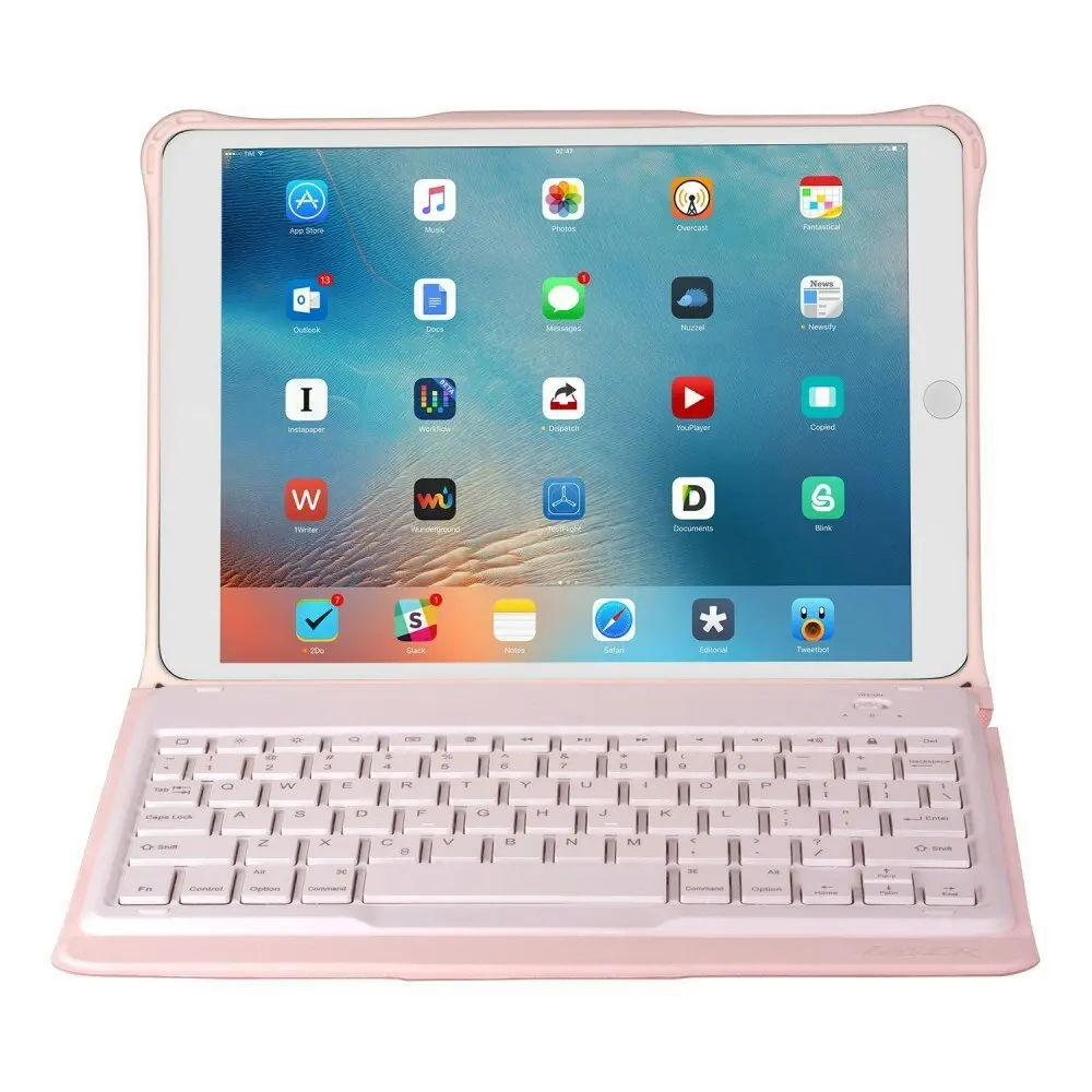 Laser Case Cover w/ Wireless Bluetooth Keyboard Detachable For iPad 10.2'' Pink