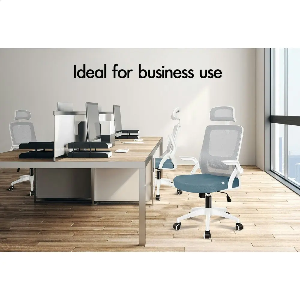 Alfordson Mesh Office Chair Blue & Grey