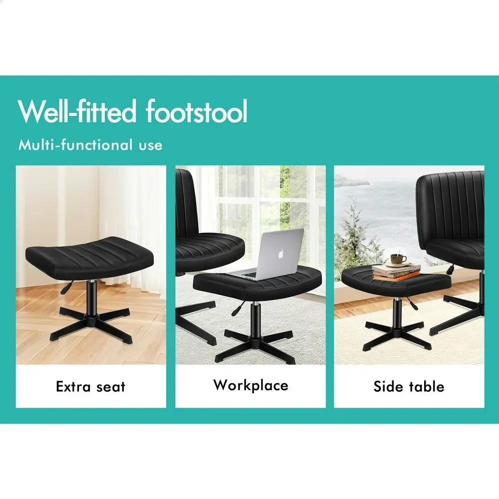 Alfordson Office Chair with Ottoman PU Leather Black