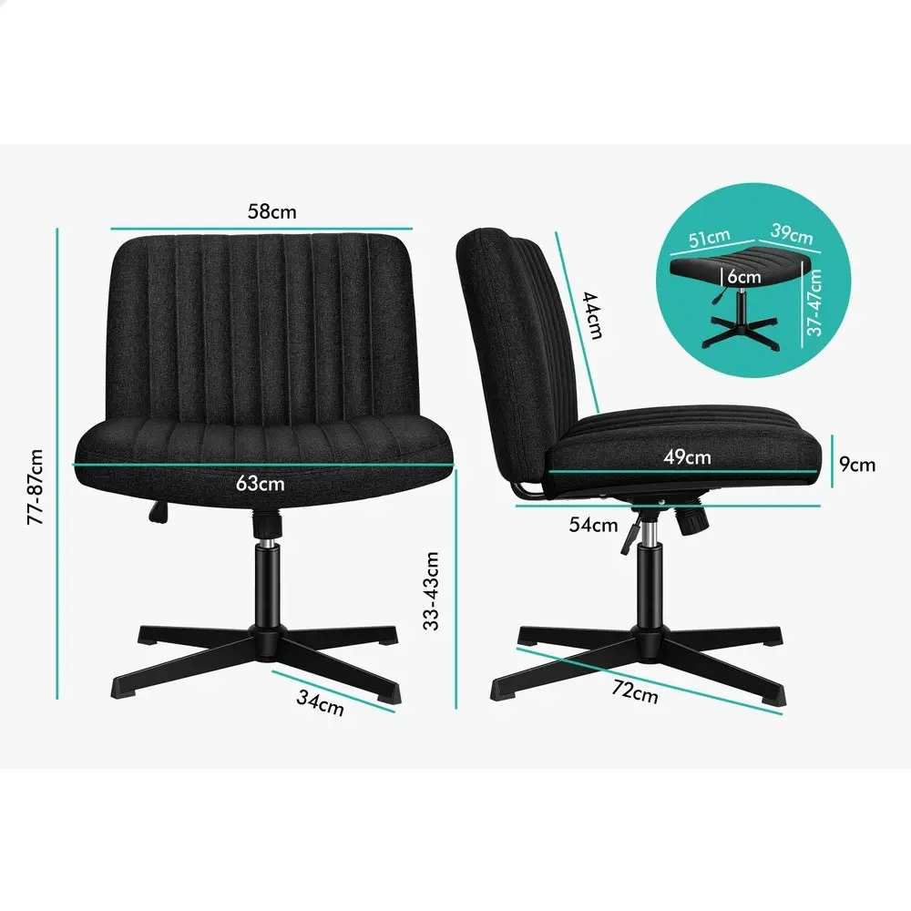 Alfordson Office Chair with Ottoman Fabric Black