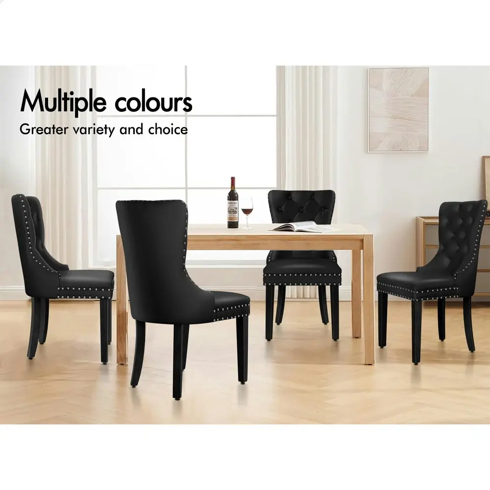 Alfordson 2x Dining Chairs Kitchen Lounge Black