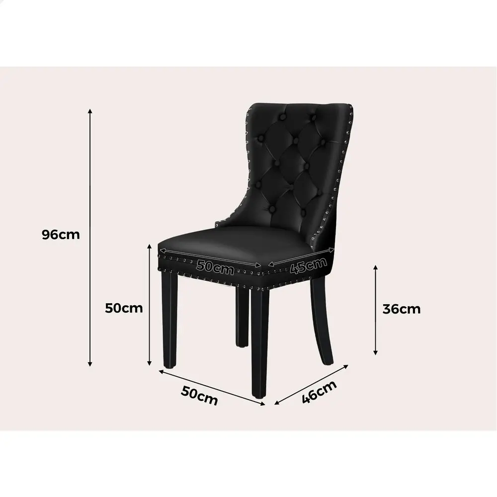 Alfordson 2x Dining Chairs Kitchen Lounge Black