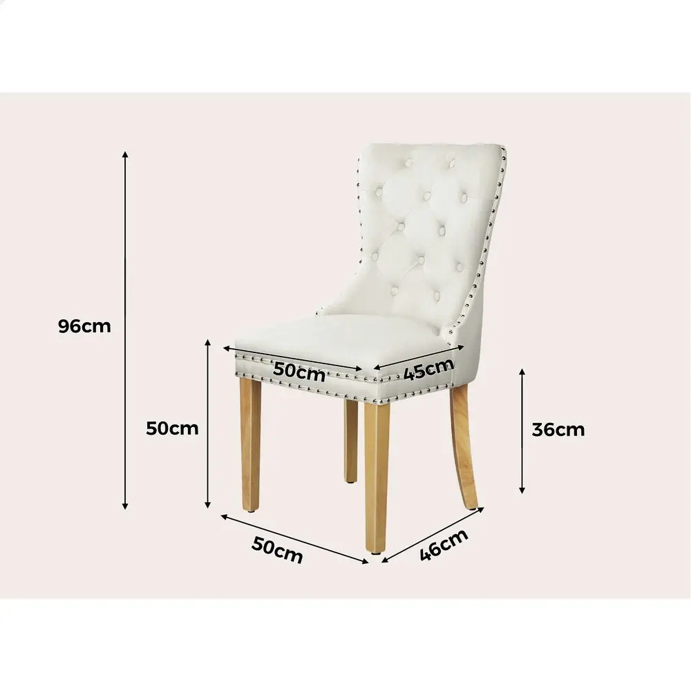 Alfordson 2x Dining Chairs Kitchen Lounge Velvet White