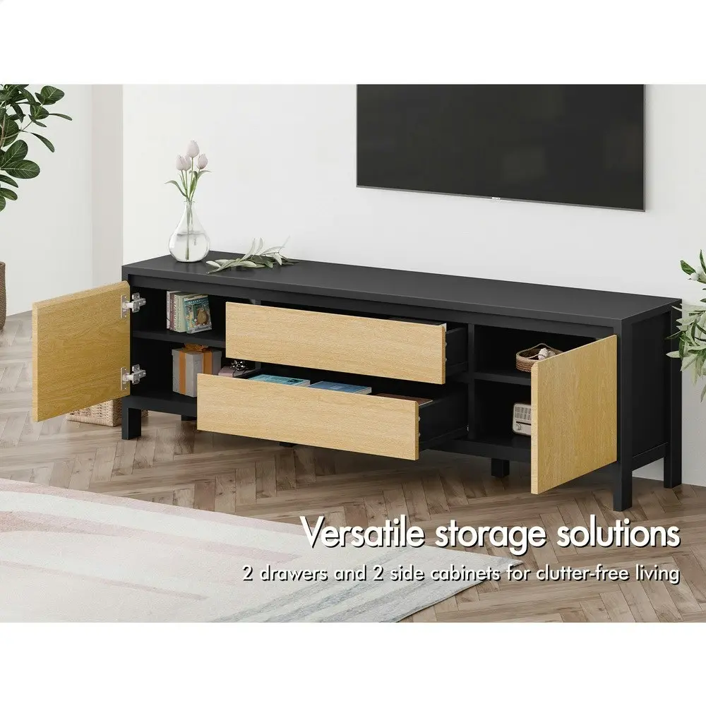 Alfordson Entertainment Unit Cabinet 180cm Black