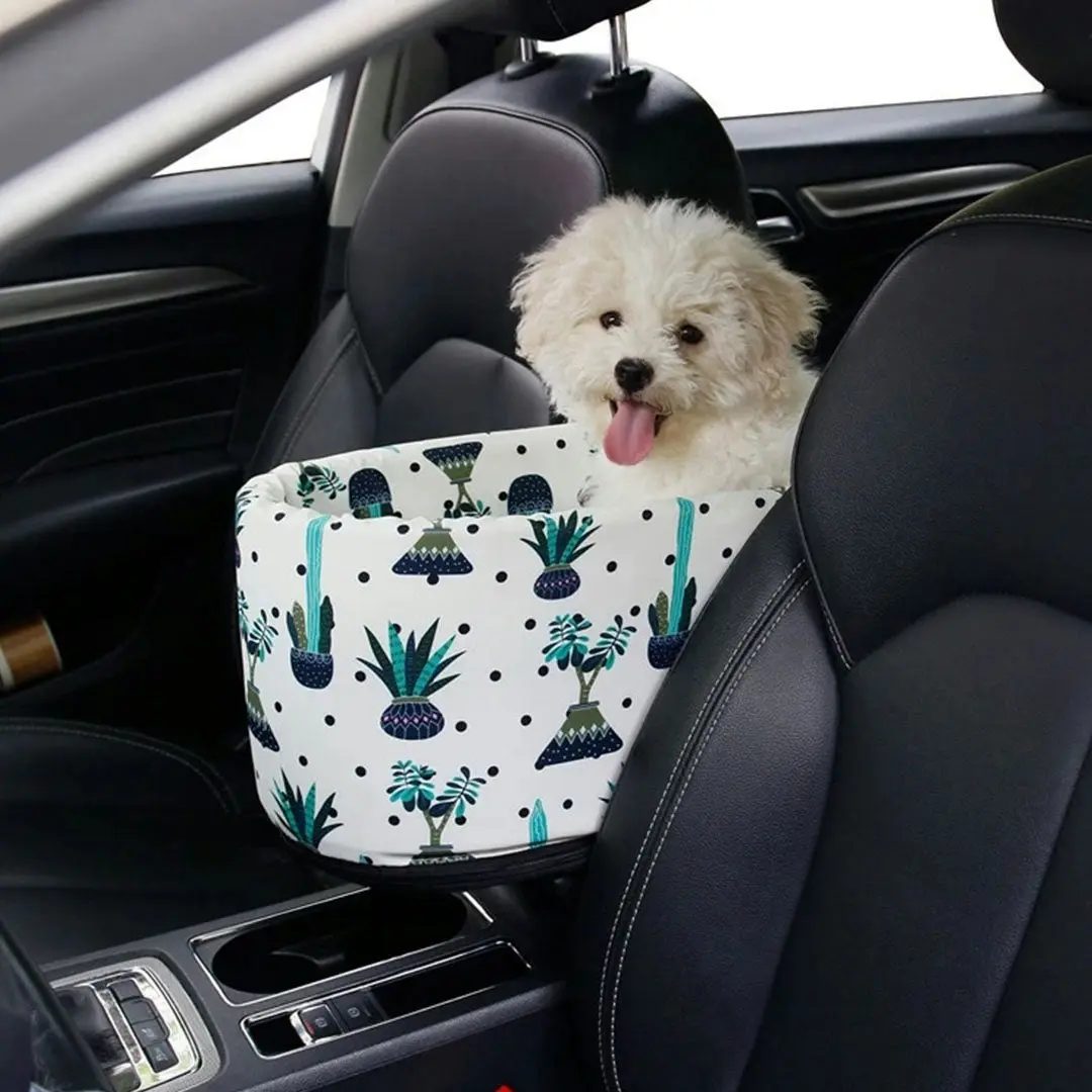 Soga Car Central Control Nest Pet Safety Travel Bed Dog Kennel Portable Washable Pet Bag White