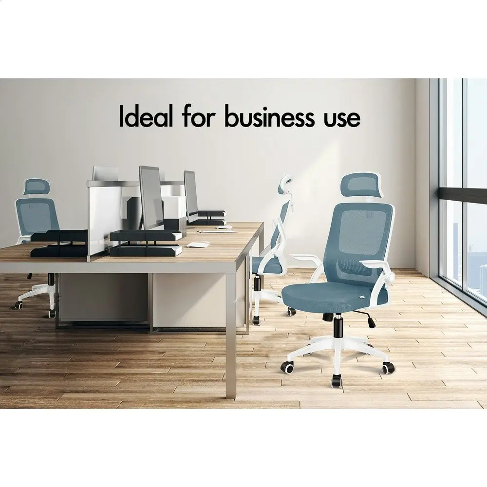 Alfordson Mesh Office Chair Blue & White