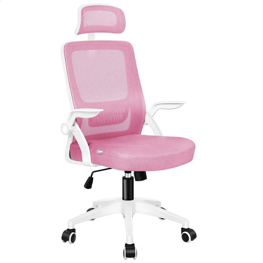 Alfordson Mesh Office Chair Pink & White