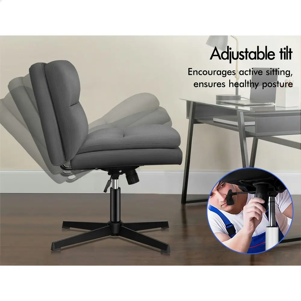 Alfordson Office Chair with Ottoman Grey Fabric