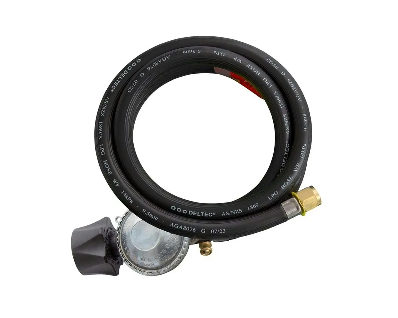 Gasmate PVC Hose & Regulator - 1500mm (LCC27 TO 5/8 UNF (3/8 SAE))